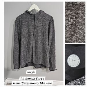 lululemon athletica Men's Gray Surge 1/2 Zip Hoodie Size Large